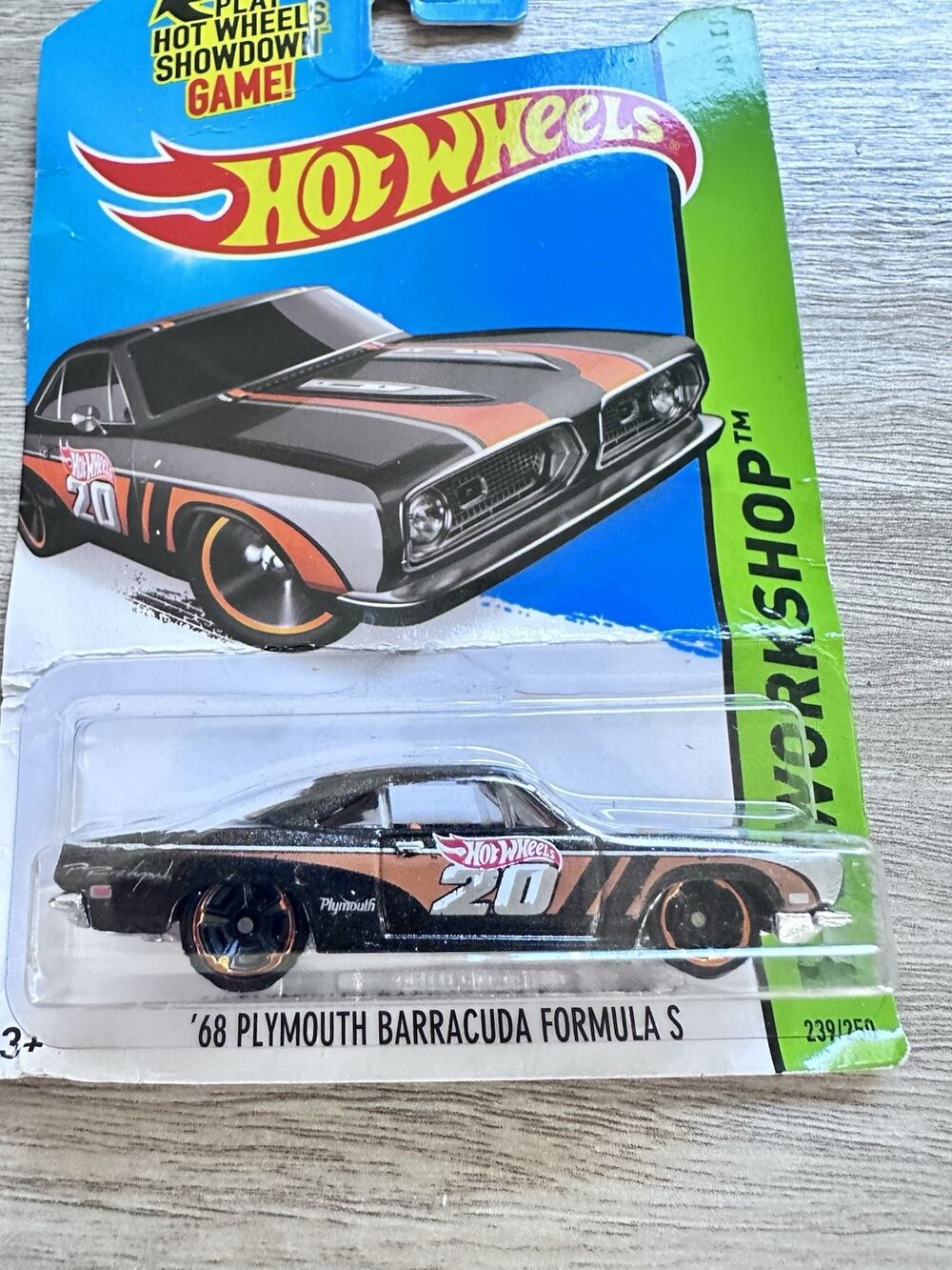 HOT WHEELS 1968 PLYMOUTH BARRACUDA FORMULA S 68 HW WORKSHOP #239/250 NEW H24